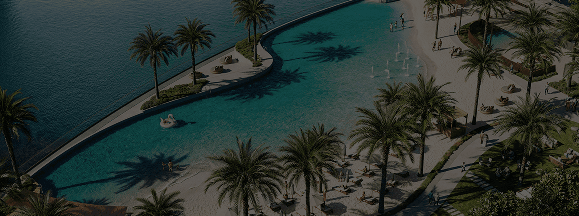 Coastal property with palm trees